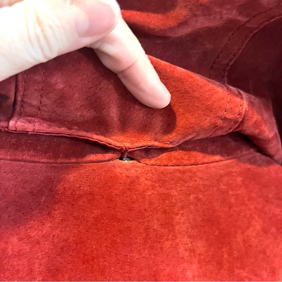 Bradley Bayou Vintage Red Suede Toggle Button Coat - Picture 9 of 15
